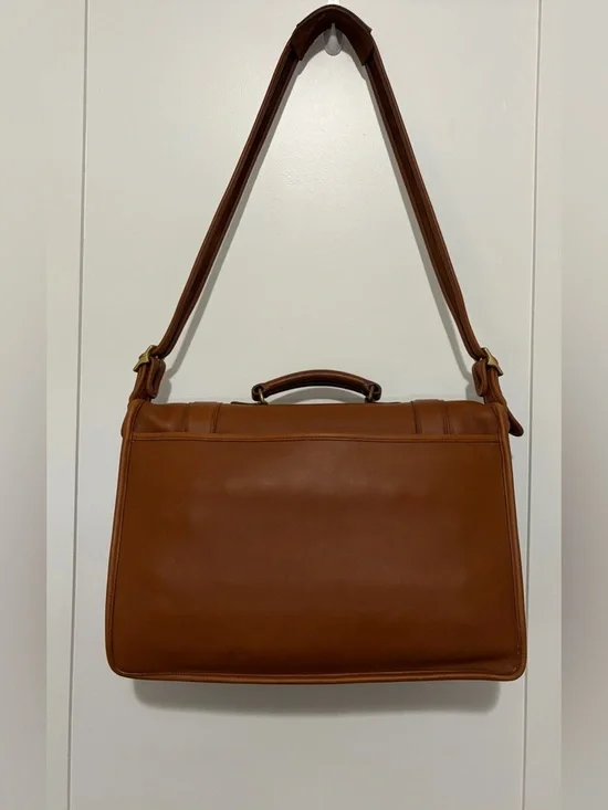 Vintage Coach Men's Essex Briefcase (#5274) Tan Leather Messenger & Laptop Bag - Picture 2 of 13